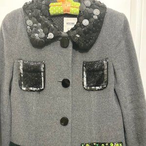 Moschino Wool Beaded Coat